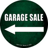 Garage Sale Left Novelty Metal Mini Circle Magnet CM-1123