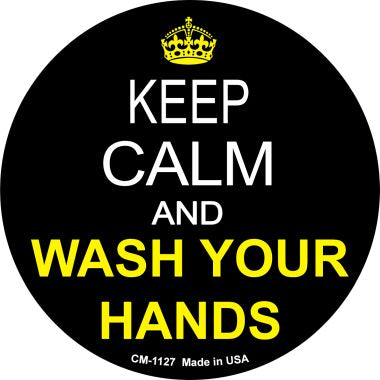 Keep Calm Wash Your Hands Novelty Circle Coaster Set of 4