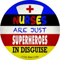 Nurses Are Superheroes In Disguise Novelty Circle Coaster Set of 4