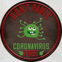 Dont Panic Virus Free Novelty Circle Coaster Set of 4