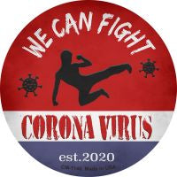 Fight The Virus Novelty Circle Coaster Set of 4