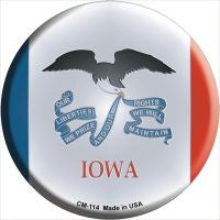 Iowa State Flag Novelty Metal Mini Circle Magnet CM-114