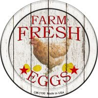 Farm Fresh Eggs Novelty Circle Coaster Set of 4