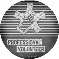 Professional Volunteer Novelty Circle Coaster Set of 4