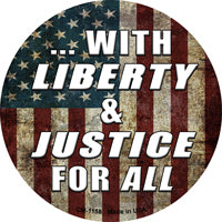 With Liberty and Justice Novelty Circle Coaster Set of 4