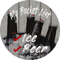 Bucket List Beer Novelty Circle Coaster Set of 4
