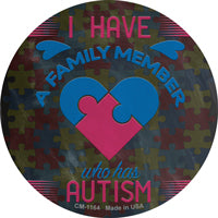 Family Member With Autism Novelty Circle Coaster Set of 4