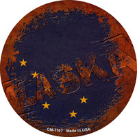 Alaska Rusty Stamped Novelty Circle Coaster Set of 4