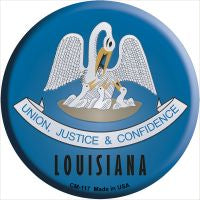 Louisiana State Flag Novelty Metal Mini Circle Magnet CM-117