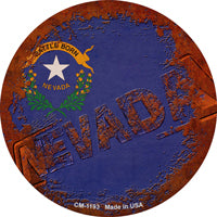 Nevada Rusty Stamped Novelty Circle Coaster Set of 4