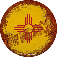 New Mexico Rusty Stamped Novelty Circle Coaster Set of 4