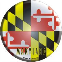 Maryland State Flag Novelty Metal Mini Circle Magnet CM-119