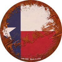 Texas Rusty Stamped Novelty Circle Coaster Set of 4