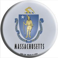 Massachusetts State Flag Novelty Circle Coaster Set of 4
