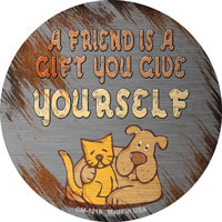 A Friend Is A Gift Novelty Circle Coaster Set of 4