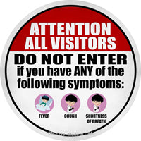 Do Not Enter With Symptoms Novelty Circle Coaster Set of 4