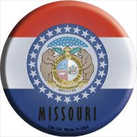 Missouri State Flag Novelty Metal Mini Circle Magnet CM-124