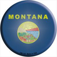 Montana State Flag Novelty Metal Mini Circle Magnet CM-125