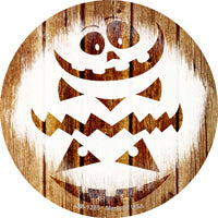 Pumpkin Carving Wood Background Novelty Circle Coaster Set of 4