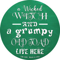 Wicked Witch and Grumpy Toad Novelty Circle Coaster Set of 4