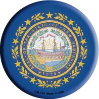 New Hampshire State Flag Novelty Metal Mini Circle Magnet CM-128
