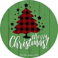 Merry Christmas With Tree Novelty Circle Coaster Set of 4