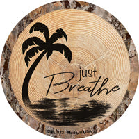 Just Breathe Novelty Circle Coaster Set of 4