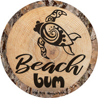 Beach Bum Seaturtle Novelty Circle Coaster Set of 4