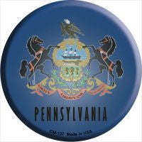 Pennsylvania Flag Novelty Metal Mini Circle Magnet CM-137