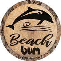 Beach Bum Dolphin Novelty Circle Coaster Set of 4