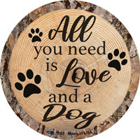 Love and a Dog Novelty Circle Coaster Set of 4