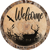 Welcome Elk Novelty Circle Coaster Set of 4