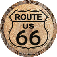 US Route 66 Wood Novelty Circle Coaster Set of 4