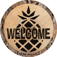 Welcome Pineapple Novelty Circle Coaster Set of 4