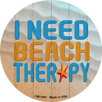 I Need Beach Therapy Novelty Circle Coaster Set of 4