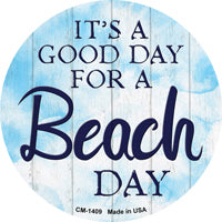 Beach Day Novelty Circle Coaster Set of 4