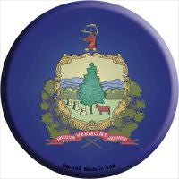 Vermont State Flag Novelty Metal Mini Circle Magnet CM-144