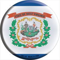 West Virginia State Flag Novelty Metal Mini Circle Magnet CM-147