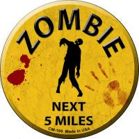 Zombie Next 5 Miles Novelty Circle Coaster Set of 4