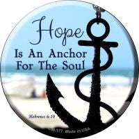 Hope Anchor For Soul Novelty Metal Mini Circle Magnet CM-177