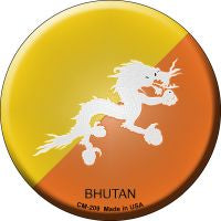 Bhutan Country Novelty Circle Coaster Set of 4