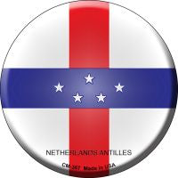 Netherlands Artilles  Novelty Metal Mini Circle Magnet CM-367