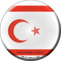 Northern Cyprus  Novelty Metal Mini Circle Magnet CM-375
