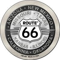 Route 66 States Novelty Metal Mini Circle Magnet CM-481