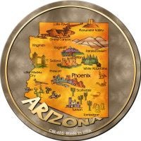 Arizona State Novelty Metal Mini Circle Magnet CM-485