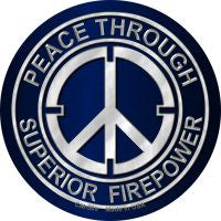 Peace Through Firepower Novelty Circle Coaster Set of 4
