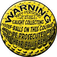 Warning Caught Collecting Golf Balls Novelty Circle Coaster Set of 4