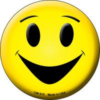 Yellow Smiling Face Novelty Metal Mini Circle Magnet CM-515