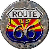 Arizona Route 66 Novelty Metal Mini Circle Magnet CM-517