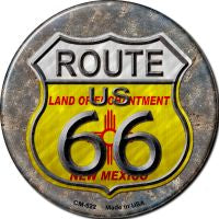 New Mexico Route 66 Novelty Metal Mini Circle Magnet CM-522